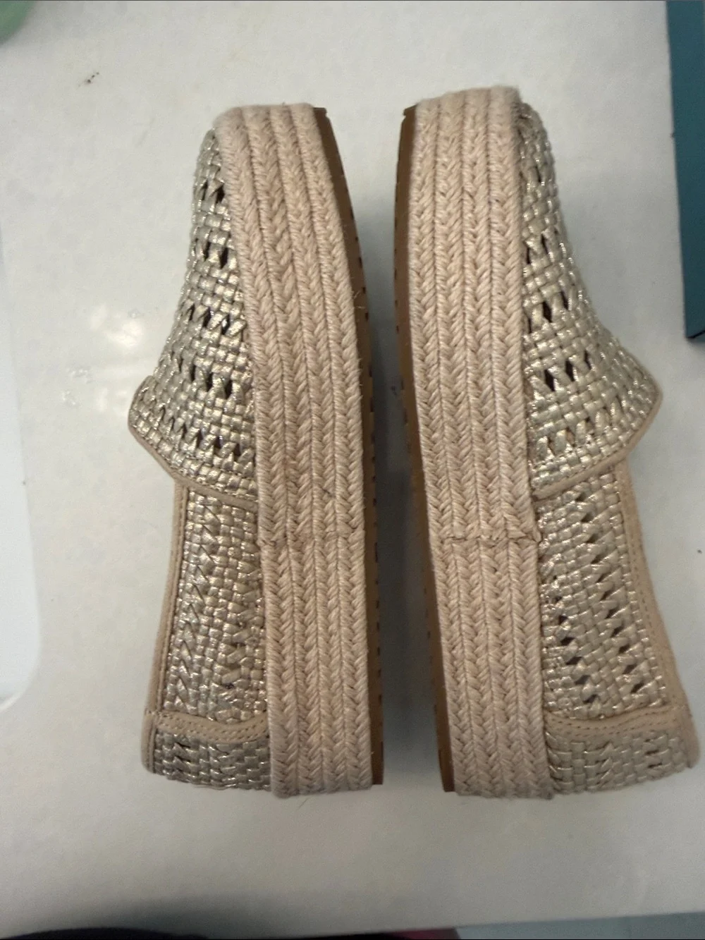 TOMS Woven Espadrille Slip-On in Natural Beige